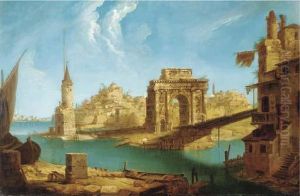 An Architectural Capriccio Of Roman Ruins And Other Buildings In The Laguna