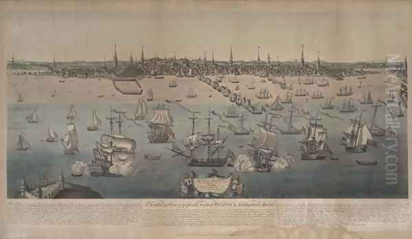 A southeast view of the great town of Boston in New England, engraved by Edwin Whitefield 1816-92 1848 - view 1