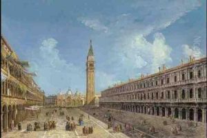 View Of Piazza San Marco Looking East, With St. Mark's And The Campanile by Michele Marieschi
