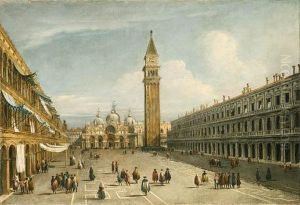 The Piazza San Marco, Venice, Looking East Along The Centralline by Michele Marieschi