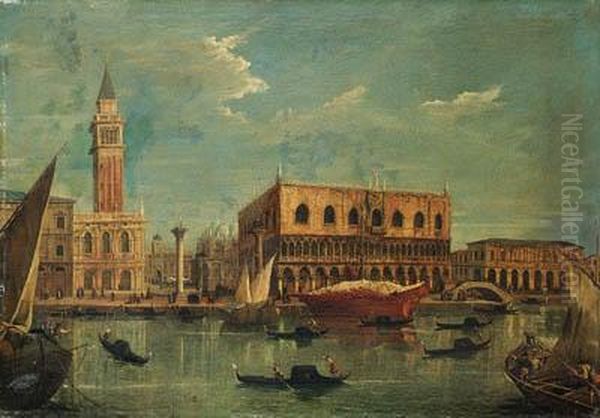 The Bacino Of The Grand Canal,
Venice, Looking Towards Thepiazzetta And The Doge's Palace - view 1