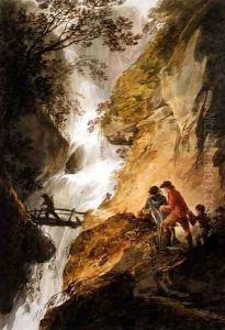 Landscape with a waterfall by William Payne