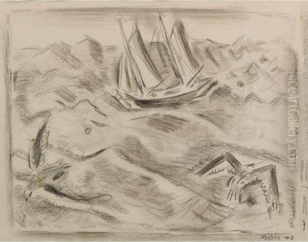 Boat, Sea And Gulls - view 1