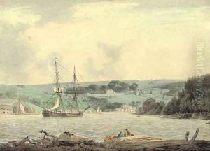 Belle Vue from the passage at Cap Down, River Tamar, Cornwall by William Payne