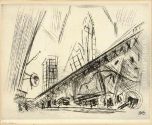 Downtown, The El (zigrosser 134) by John Marin