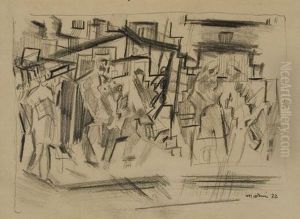Untitled (figures Downtown, New York City) by John Marin