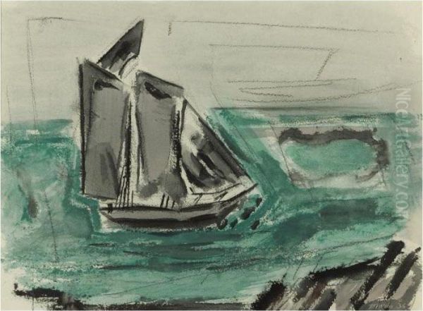 Cape Split, Maine (boat And Sea) - view 1