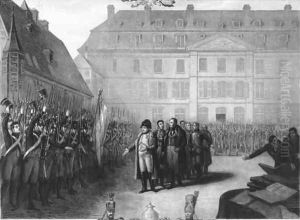 Napoleon 1769-1821 visiting the Ecole Polytechnique on 25th April 1815 by Melchior Peronard