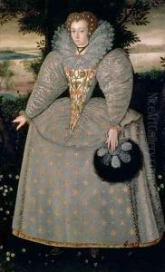 Portrait of Elizabeth Buxton nee Kemp c.1588-90 by Robert Peake