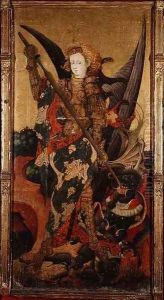 St. Michael Killing the Dragon or Vanquishing the Devil, early 15th century