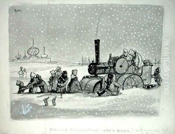 Popular Misconceptions Life in Russia, illustration from Punch, published 27th December 1939 - view 1