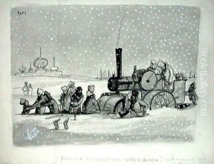Popular Misconceptions Life in Russia, illustration from Punch, published 27th December 1939 by Graham Laidler Pont