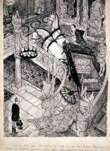Just go and tell His Grace to step out of the fourth smoking room a minute, Jackson, and he'll see exactly how wrong he is in that tiresome story about the seventh Earl, published in Punch, 7th June 1937 by Graham Laidler Pont