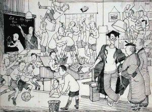 Of course, we go flat out for the ego here, Punch, 27th November 1935 by Graham Laidler Pont