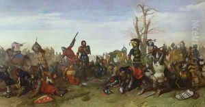 The Battle of Trente in 1350, 1857 by Octave Penguilly l'Haridon