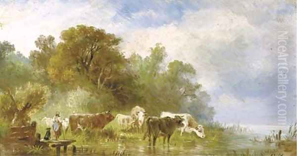Cattle by the waterside - view 1