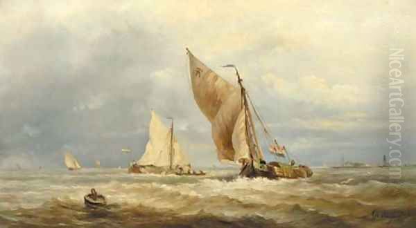 Sailing vessels in a stiff breeze - view 1