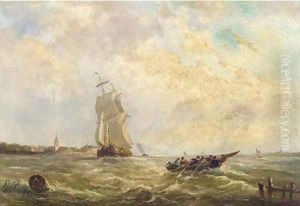 Sailing activities in a river estuary by Albert Jurardus van Prooijen