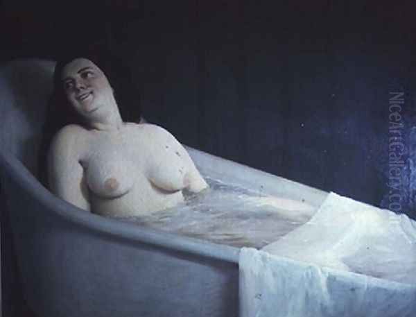 Woman surprised in her bath - view 1