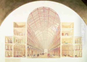 Section perspective of the proposed Great Victorian Way, c.1854 by Sir Joseph Paxton