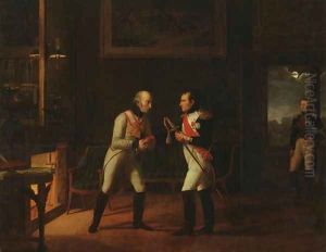 Meeting of Napoleon Bonaparte 1769-1821 and Archduke Charles 1771-1847 of Austria at Stammersdorf, 17th December 1808 by Marie Nicolas Ponce-Camus