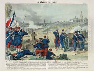 Defeat of the Rebels Entrenched in the Cemetery of Pere Lachaise and on Chaumont Hill, 1871 by Charles Francois Pinot