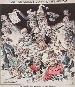 Caricature of the influenza epidemic of 1820, c.1889 Caricature of the influenza epidemic of 1820, c.1889