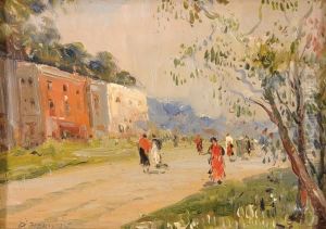 Viale Con Figure by Francesco Marino Di