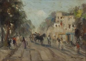 Strada Con Figure by Francesco Marino Di