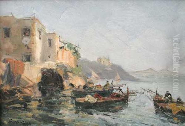 Boote An Der Kuste Bei Posillipo - view 1