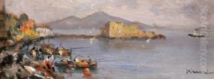 Marina Con Castel Dell'ovo by Francesco Marino Di