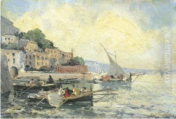 Due Vedute Costiere Di Napoli Con Barche E Pescatori - view 1