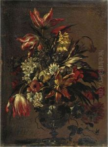 Natura Morta Con Vaso Di Fiori by Mario Nuzzi Mario Dei Fiori