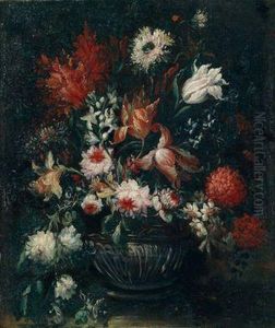 Werkstatt/bottega Di Ein Blumenstraus In Einer Vase by Mario Nuzzi Mario Dei Fiori