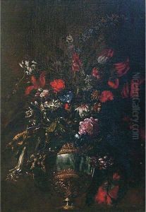Natura Morta Di Fiori In Un Vaso by Mario Nuzzi Mario Dei Fiori