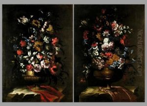 Gemaldepaar
Stillleben Mit Blumen In Vase
Auf Draperie by Mario Nuzzi Mario Dei Fiori