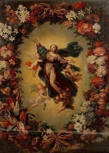 The Assumption Of The Virgin Within A Floral Surround The Assumption Of The Virgin Within A Floral Surround