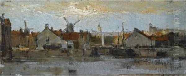 A View Of A Dutch Town At The Waterfront - view 1