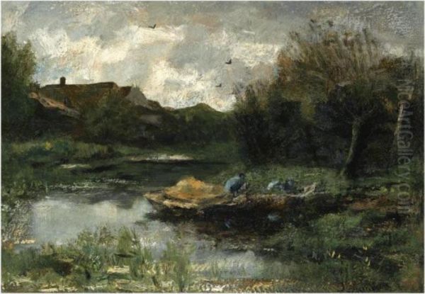 A Summer Landscape With A Peasant In A Barge - view 1