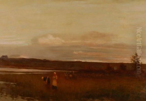 Extensive Marshland Landscape With Figures - view 1
