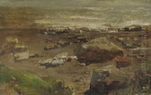 Kust Van Normandie: Boulders On The Beach by Jacob Henricus Maris