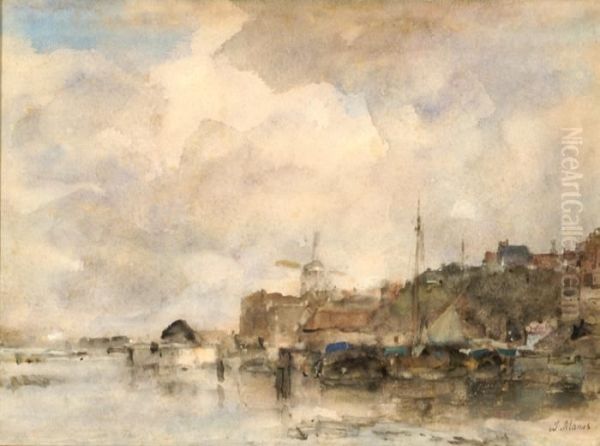 View Of The Harbour Of A Dutch City - view 1