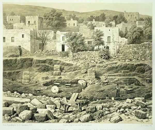View of Excavation, from A History of Discoveries at Helicarnassus, Cnidus, & Branchidae, by Charles Thomas Newton 1816-94 published 1862 - view 1