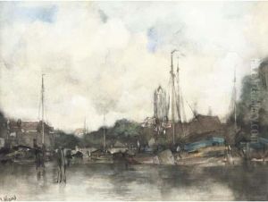 A View Of A Dutch Harbour Town