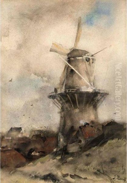 A Windmill In A Polder Landscape - view 1