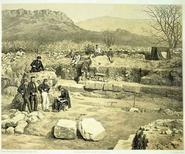 View of the Temple of Mars, from A History of Discoveries at Helicarnassus, Cnidus, and Branchidae', by Charles Thomas Newton 1816-94 published 1862 - view 1