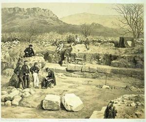 View of the Temple of Mars, from A History of Discoveries at Helicarnassus, Cnidus, and Branchidae', by Charles Thomas Newton 1816-94 published 1862 by Thomas Picken