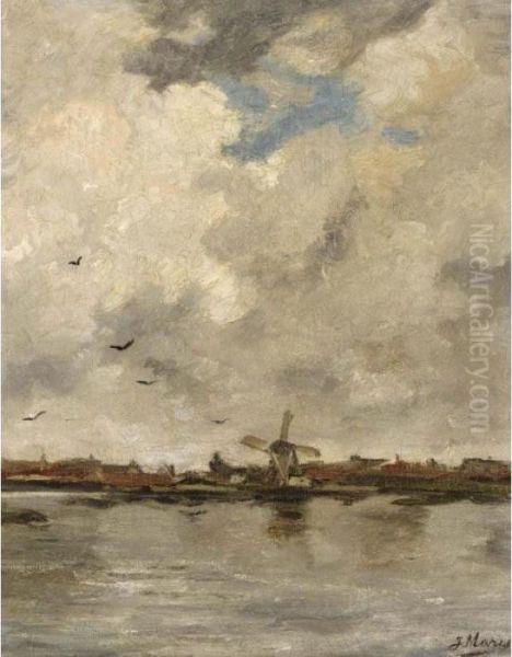A Windmill In A Polder Landscape - view 1