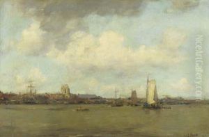 Shipping On The Merwede By Dordrecht by Jacob Henricus Maris
