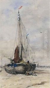 'deux Barques De Pecheur' by Jacob Henricus Maris